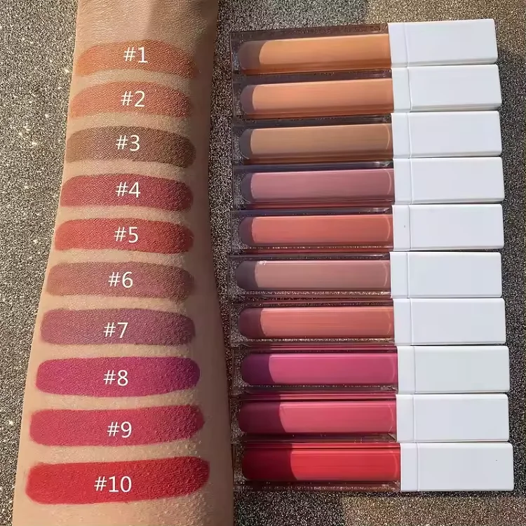 Hot Selling Waterproof Matte Liquid Lipstick Wholesale Vendor Low Moq Make up Lipstick Vegan Cruelty Free High Pigment Lipstick