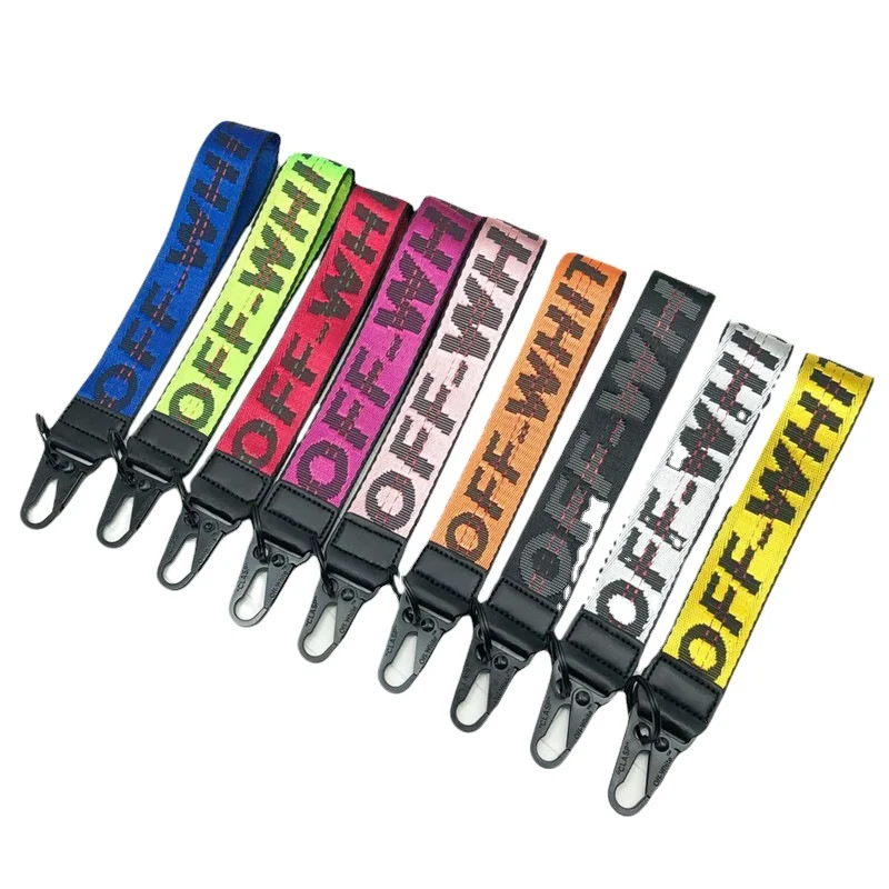 Factory Hot Sale Custom Logo Durable Polyester Nylon Self Defense Phone Decoration Wrist Lanyard Strap Keychain for promotion