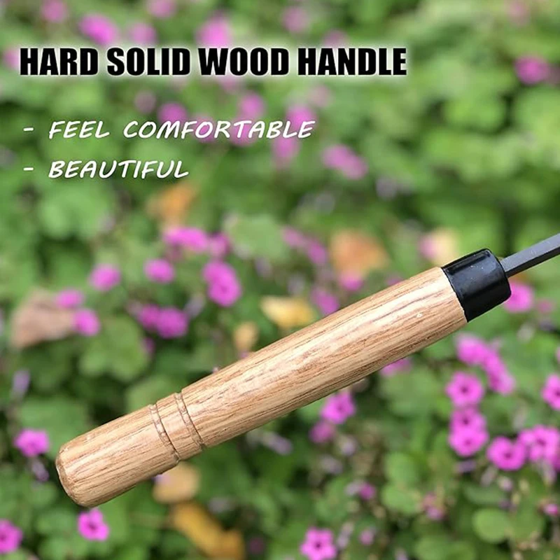The new listing high-carbon steel sharp blade Wooden handle garden tool Portable hoe for harvesting and weeding