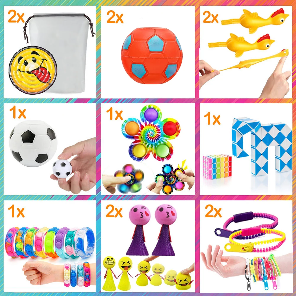 Autistic Sensory Toy Set Bulk Stocking Stuffers Carnival Treasure Box Classroom Prizes Gifts Party Favors for Kids Fidget Toys
