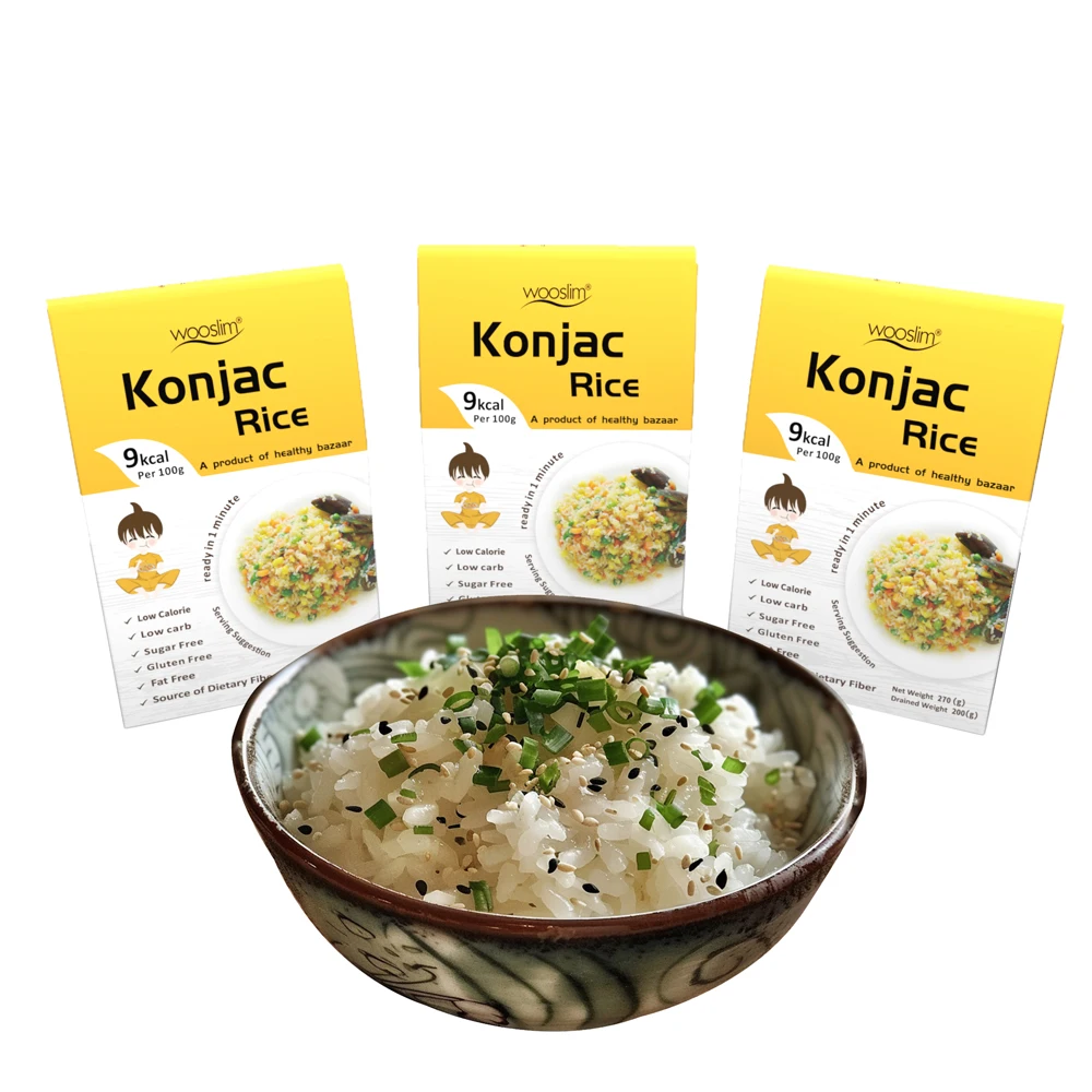 Gluten Free Shirataki Noodles Wholesale Keto Food Precooked Konjac Rice with Low Carb