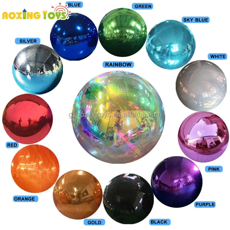 Inflatable ChristmasDecoration, Inflatable Mirror Ball, Red Silver Gold Mirror Ball For Wedding Stage Party Advertisement Event
