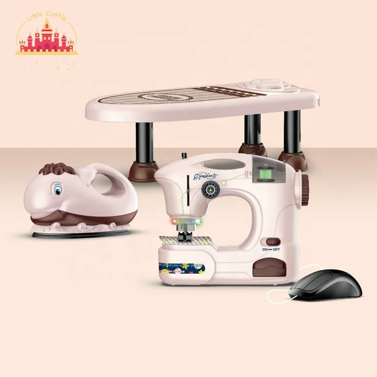 Best quality antique doll size sewing machine kit toy for kids with ironing and large bed board SL10D249
