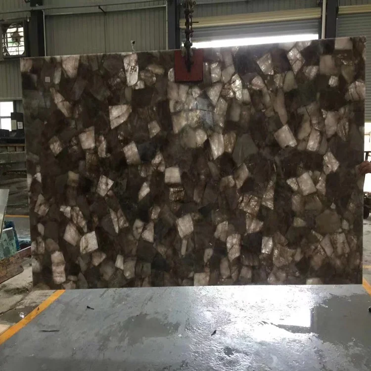 Natural gemstone Smoky Crystal brazilian brown granite