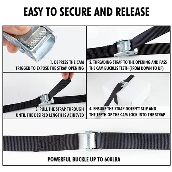 Factory high quality customized Cargo Lash Luggage Nylon Belt with Metal Buckle