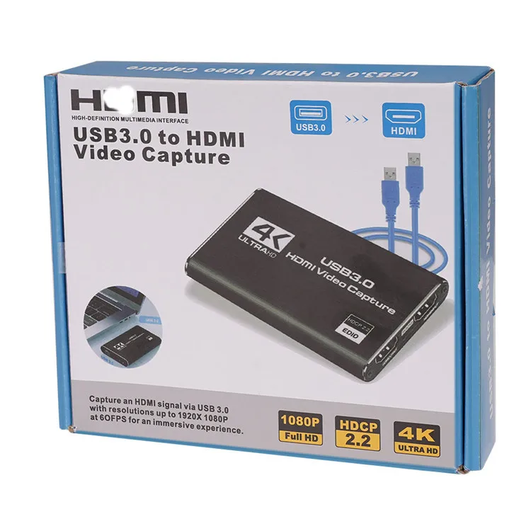 Cross-border USB 3.0 to HD hd video capture card 4K game live recording OBS capture card