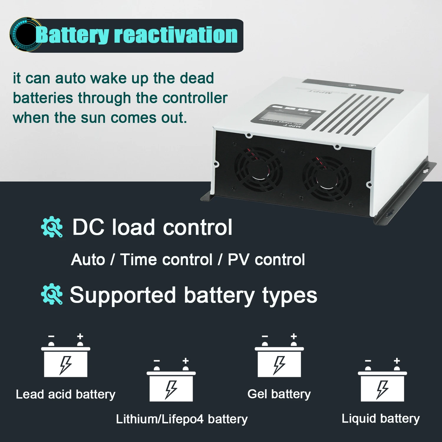 80A Dc Motor Control Solar Panel Regulator DC180V Battery Charger Controller 12v 24v 48v 80/100 Amp