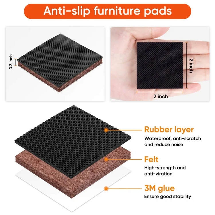 Wood Furniture Floor Protectors Self Adhesive Anti Skid Furniture Pads Non Slip Rubber Furniture Grippers