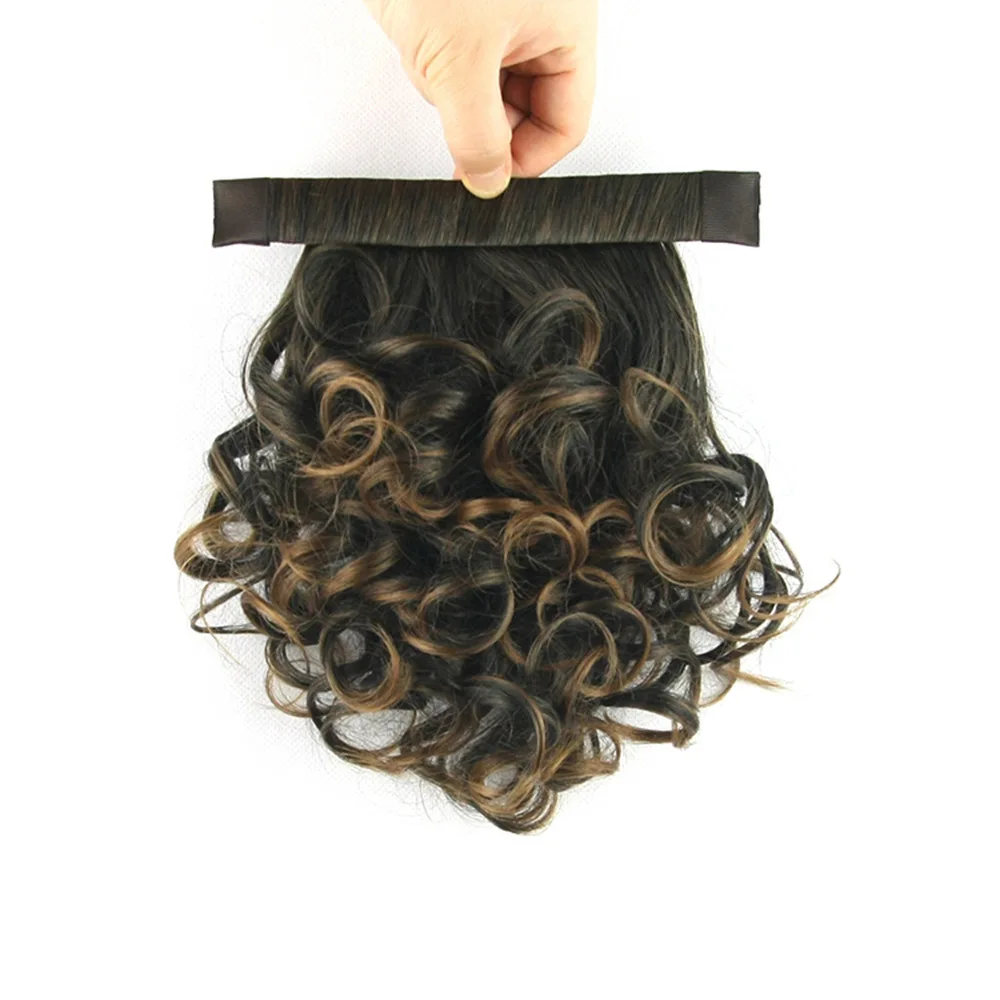 Европейские и американские горячие продажи shrapnel конский хвост удлинение волос Короткие парики по низкой цене Shrapnel конский хвост пушистый