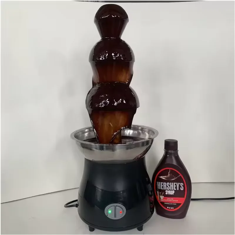 2024 New stainless steel four-layer chocolate fountain machine melting tower waterfall hot pot melting machine home commercial