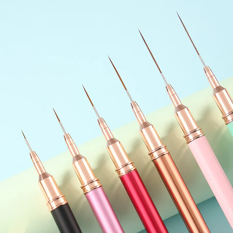 NEW Striping Nail Art Brushes set for Long Liner 5pcs/bag  colorful Hair Synthetic/Kolinsky Liner Brush 5/8/13/20/25