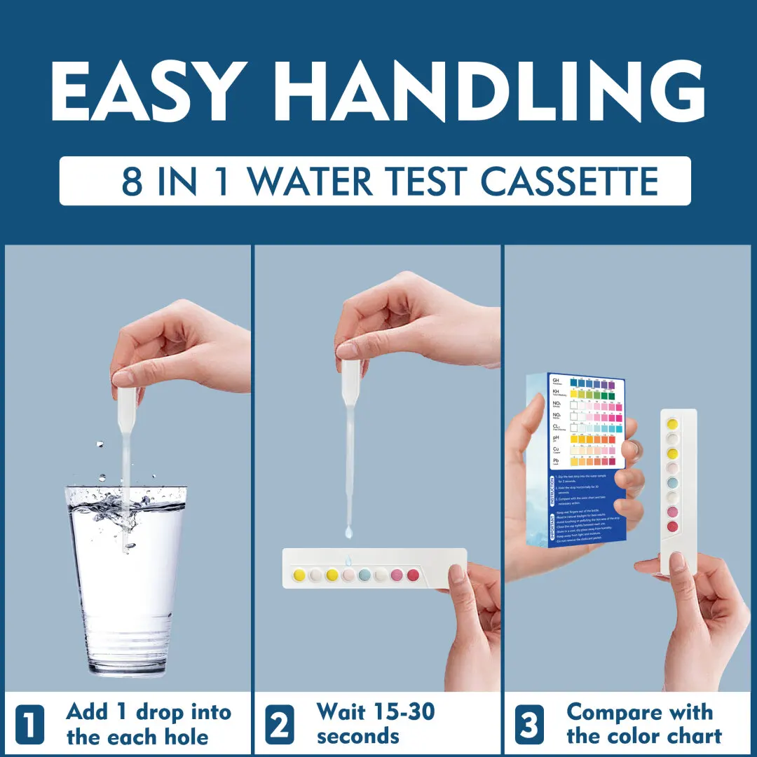 8 in 1 Water Test Cassette Water Analysis Test Kits for Drinking Tap&Well Water