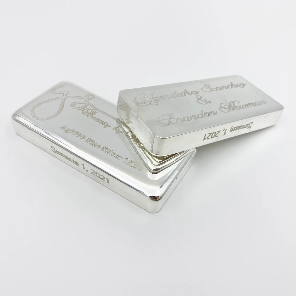 1 Kilo Premium Ag9999 Solid Silver Bar to be Customized with Your Logo