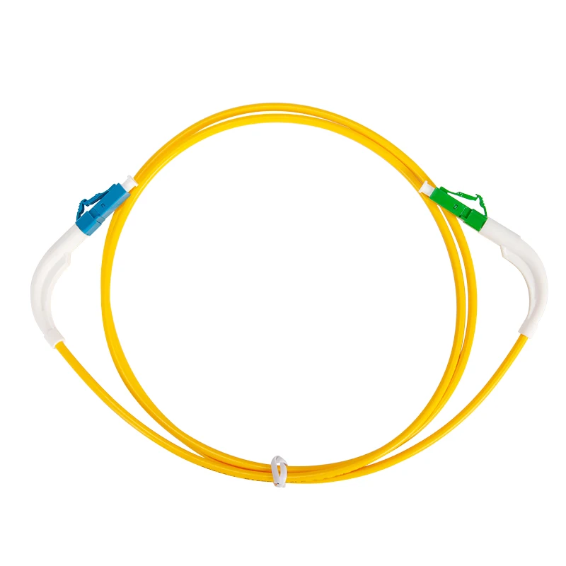 (Angle boot 90 degree   LC/APC to LC/UPC Fibre Patch Cords OD3.0mm Simplex SM G.652D  (LSZH) yellow,3M