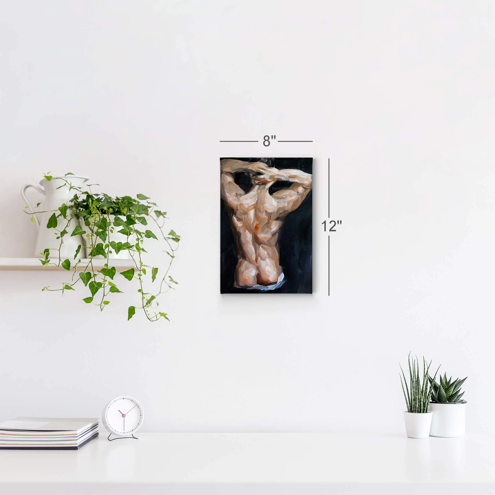 Realistic Muscular Man with Sexy Butt Portrait Oil LGBT Painting Poster Half Nude Gay Art For Living Room Decor Bedroom Wall Art