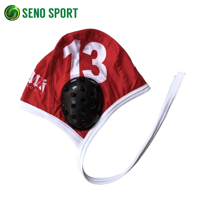 Black/White PBT Water Polo Field Cap With Numbers