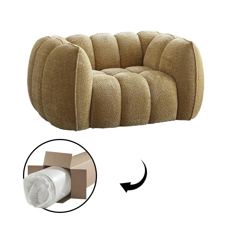 High Quality Home Furniture Sponge Vacuum Compression Single Sofa Chair Lazy Compressed Sofa Set In box for Beauty Salon Home