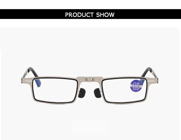 New style anti-blue light reading glasses without screw folding high-grade metal ultra-thin steel reading glasses men and women
