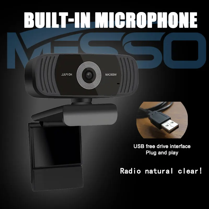 2K Auto 1080P 2K HD Webcamwebcam 1080p with Built-in HD Microphoneusb cameraDesktop or Laptop Smart TV Webcamusb camara web cam
