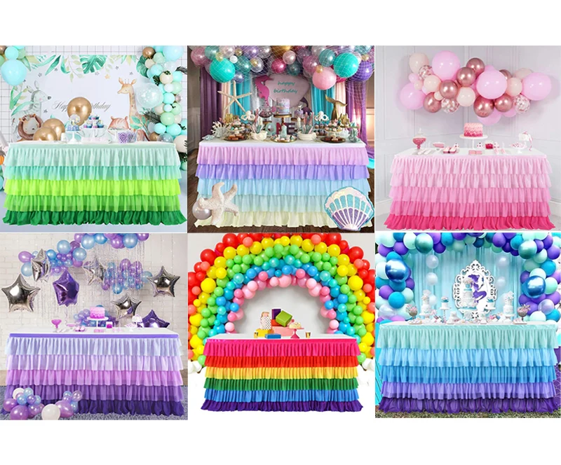 led hawaiian set tutu rainbow table skirt commercial white mermaid satin