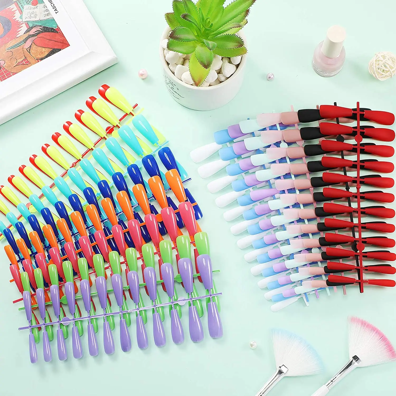 new arrival uv bright oil seal coat varnished nails Glossy Pattern  Nails Coffin Extra Long Press on Ballerina Acrylic nail