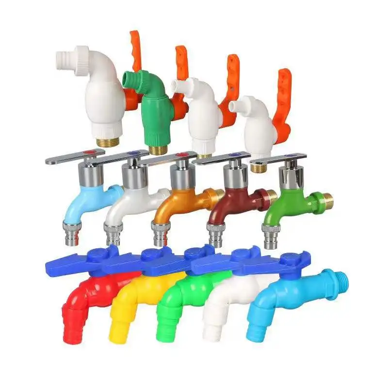 Made in China customized  color plastic Washing Machine Water faucet Ball Bibcock Garden hose outdoor water faucet