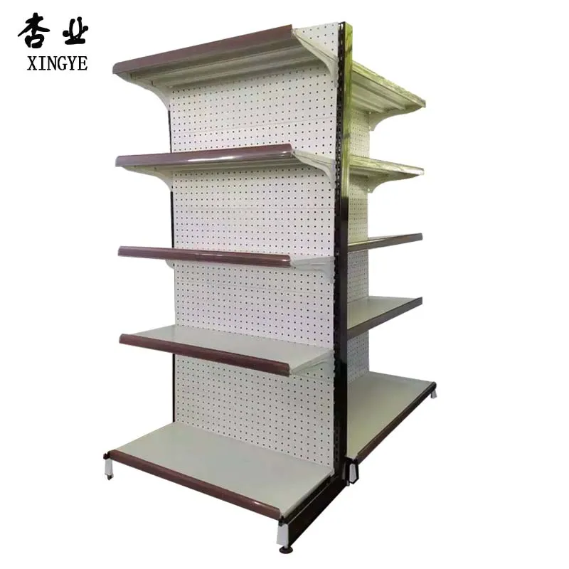  Suitable Price Supermarket Gondola Double-sided Rack Display with Heavy Duty Cold-rolled Steel Milk
