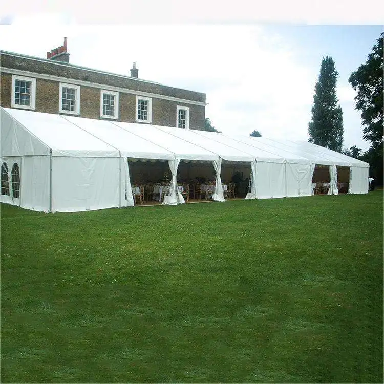 outdoor dining big party white restaurant stretch events wedding tent