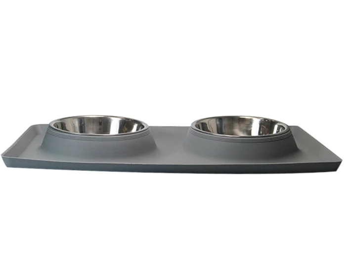 C&CPet Dog Bowls 2 Stainless Steel Dog Bowl with No Spill Non-Skid Silicone Mat + Pet Food Scoop Water and Food Feeder Bowls