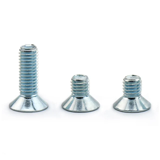 Manufacturer black zinc countersunk hexagon socket DIN7991 SS304 SS316 M6 countersunk head hex socket screw