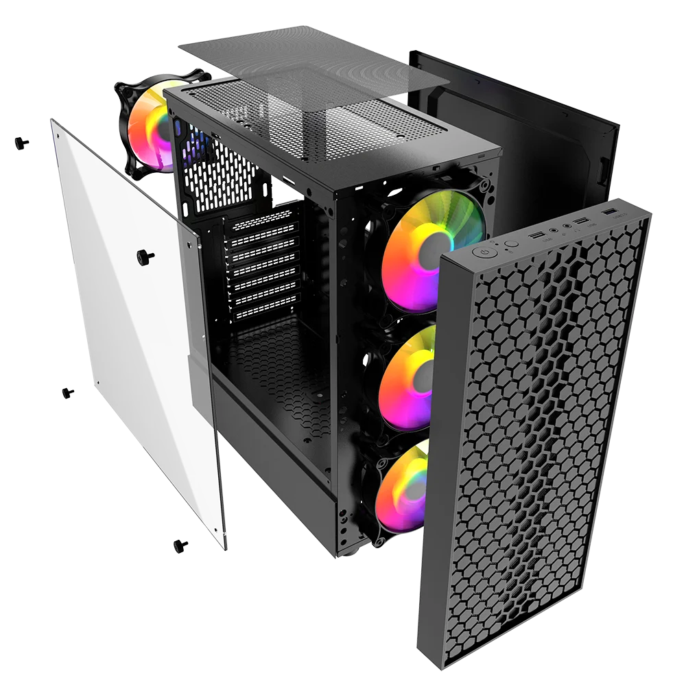 G48 PC Case usb ATX  Black Gaming Computer Cases and Tower  Gaming  Casing