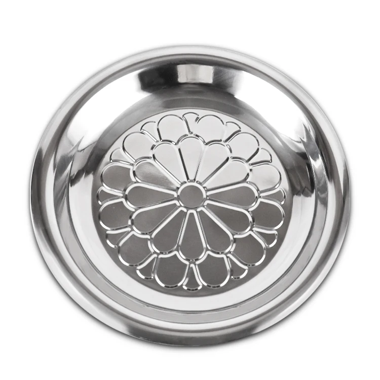 Hot Sale Eco Friendly Metal Catering Mirror Serving Tray Round Food Tray Stainless Steel Round Tray