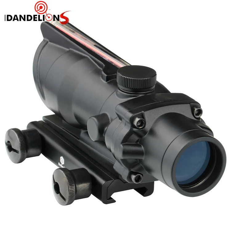 
Hunting Riflescope 4X32 ACOG Rifle scope Real Fiber Red Green Dot Illuminated Optical Sight 