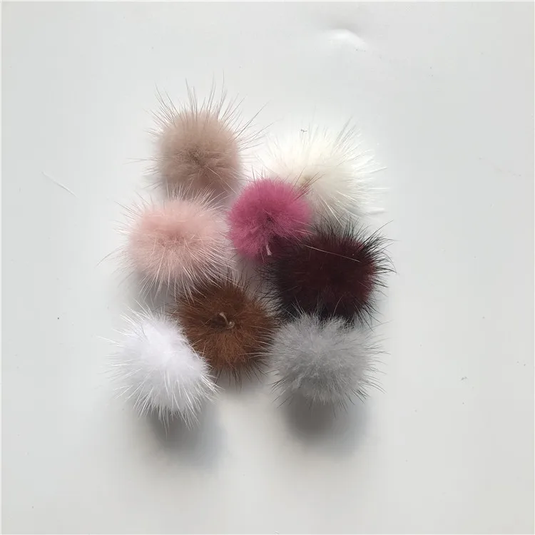 Wholesale colorful 30mm mink fur ball for jewelry findings