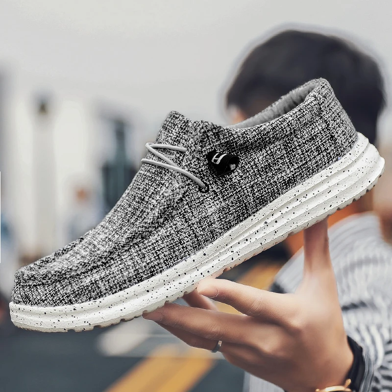 Factory Price Wholesale EVA Trendy Canvas Walking Style Slip On Loafers Casual Shoes for Men