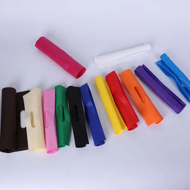 
Promotion Eco Solid Color Tote Storage Non Woven Foldable Shopping D-cut Bag 