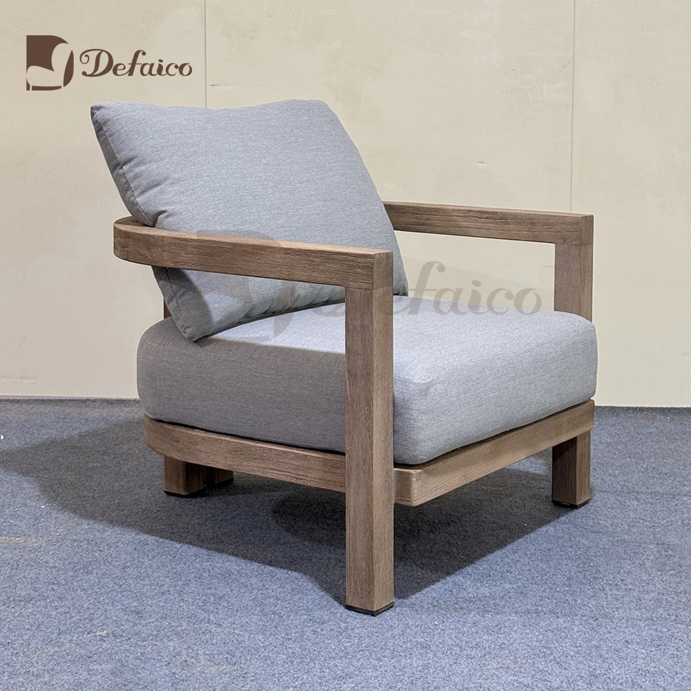 Defaico 2024 Solid Wooden Outdoor Furniture Sofa Set Value City Furniture teak leisure chair