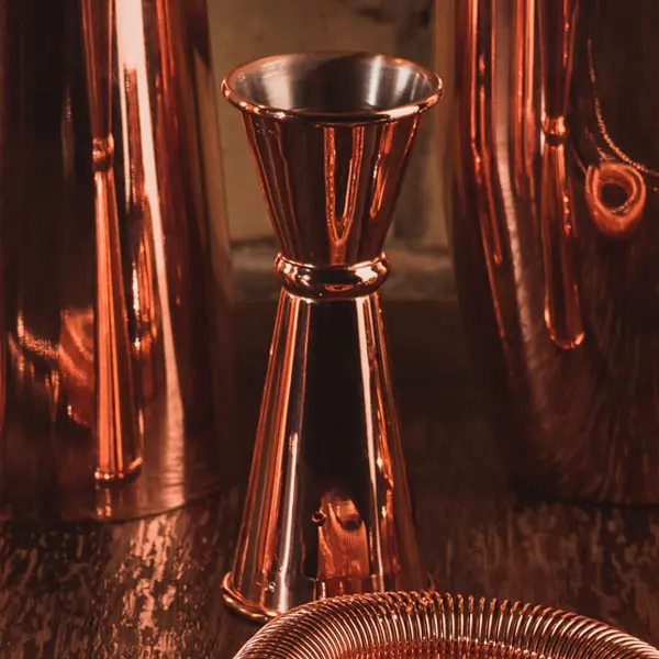 Copper/Gold/Gunmetal Black Plated Banded Double Jigger 30/50ml