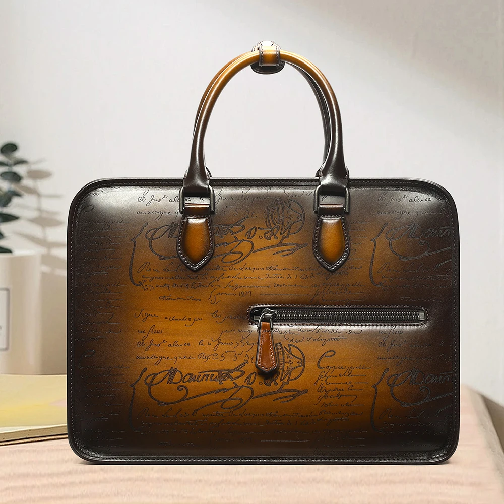 MARRANT Luxury Handmade Genuine Leather Briefcase High Quality Men Handbag Laptop Bag Briefcase Leather Briefcase for Men