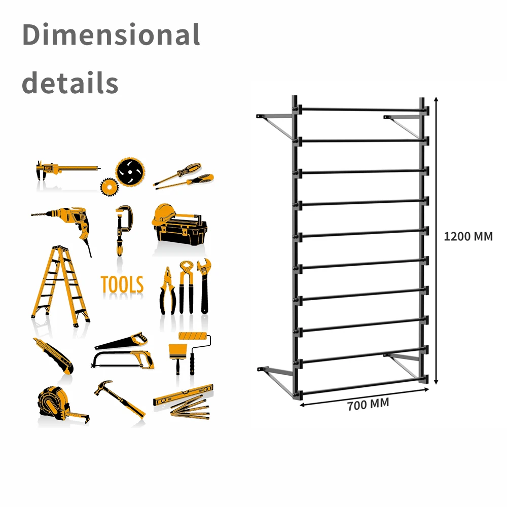 10 Tiers Metal Rack Removable Wrapping Paper Display Rack for Shops