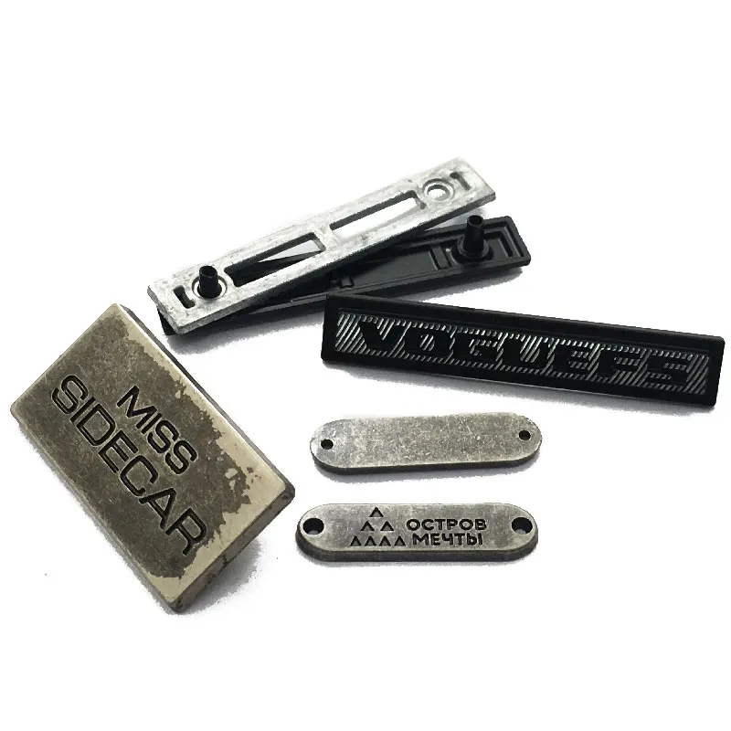 Clothing Brand Luxury Waterproof Circle Custom Logo Tags Label Golden Metal Plates For Swimwear