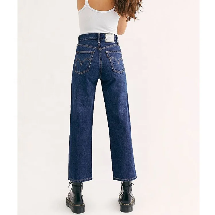 Sustainable spring & autumn new tight height waist nine minute hemp jeans for women slim slim feet pants trend
