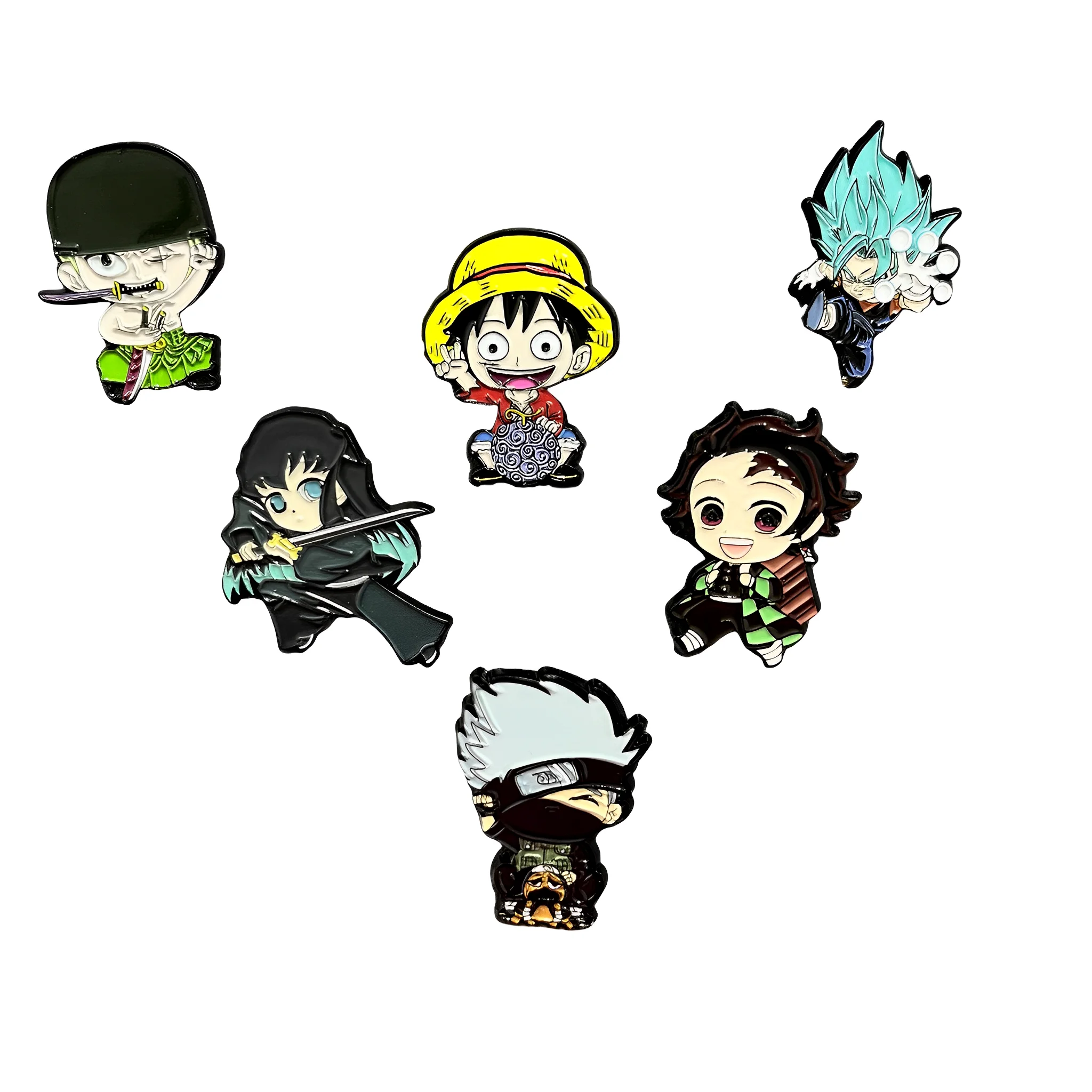 Bulk Wholesale Custom design metal cute cartoon character collar lapel pin badge hard custom soft anime demon slayer enamel pins