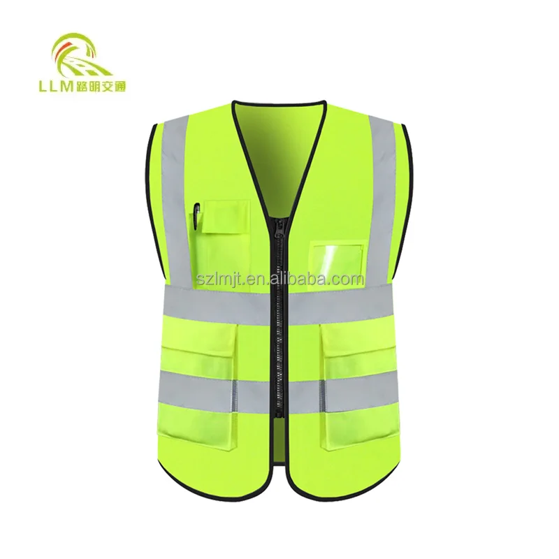 Custom Safety Jacket High Visibility Reflective Tape Security Clothing Construction Reflective Safety Vest