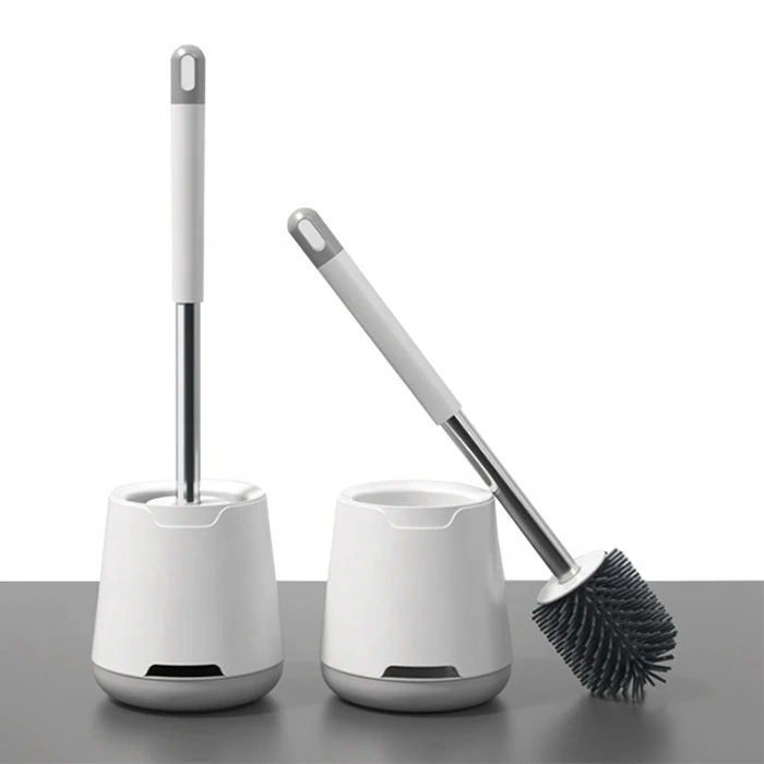 2022 New TPR  Flexible Magicbrush Magic Silicone Bath Toilet Brush And Holder Set