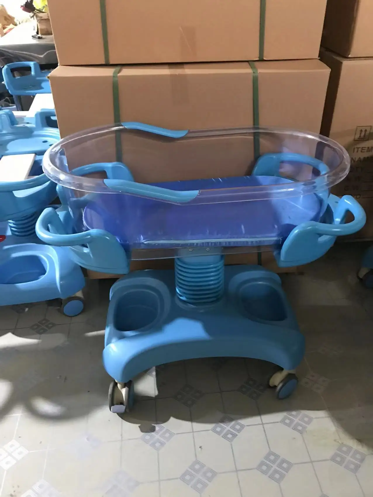 High quality cheap portable ABS flexible adjustable hospital baby bed for new born