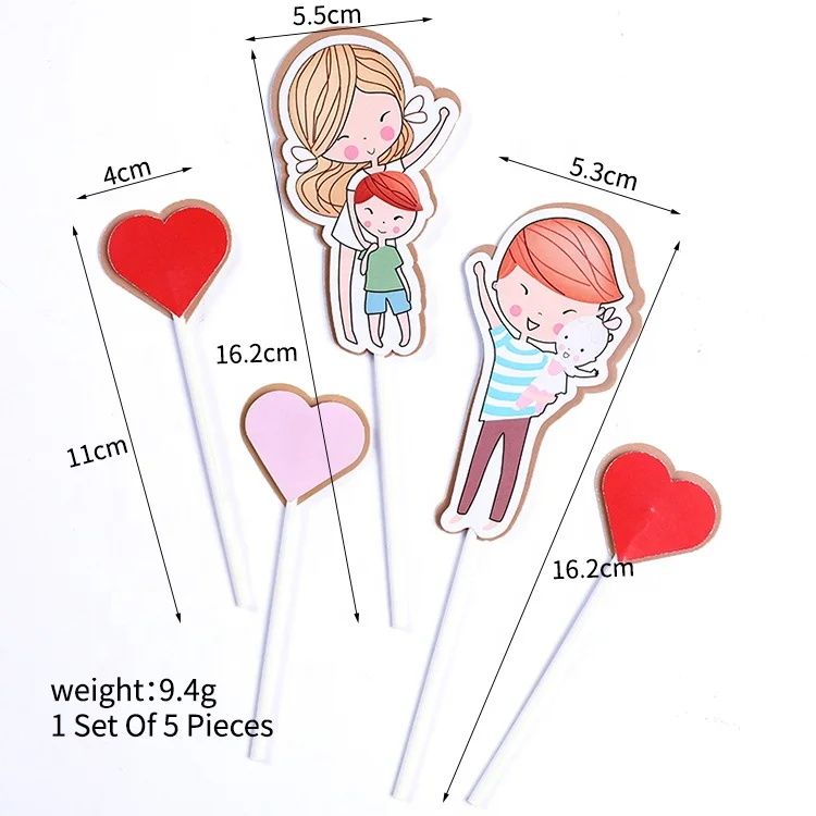 wholesale family party cake accessories supplies couple children wedding anniversary decoration cartoon family photo cake topper