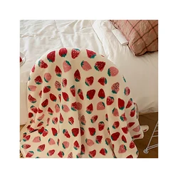 Custom Coral Fleece Blanket With Embroidery Logo 100% Polyester Winter Cartoon Throw Blankets Home Office Portable Kids Blanket