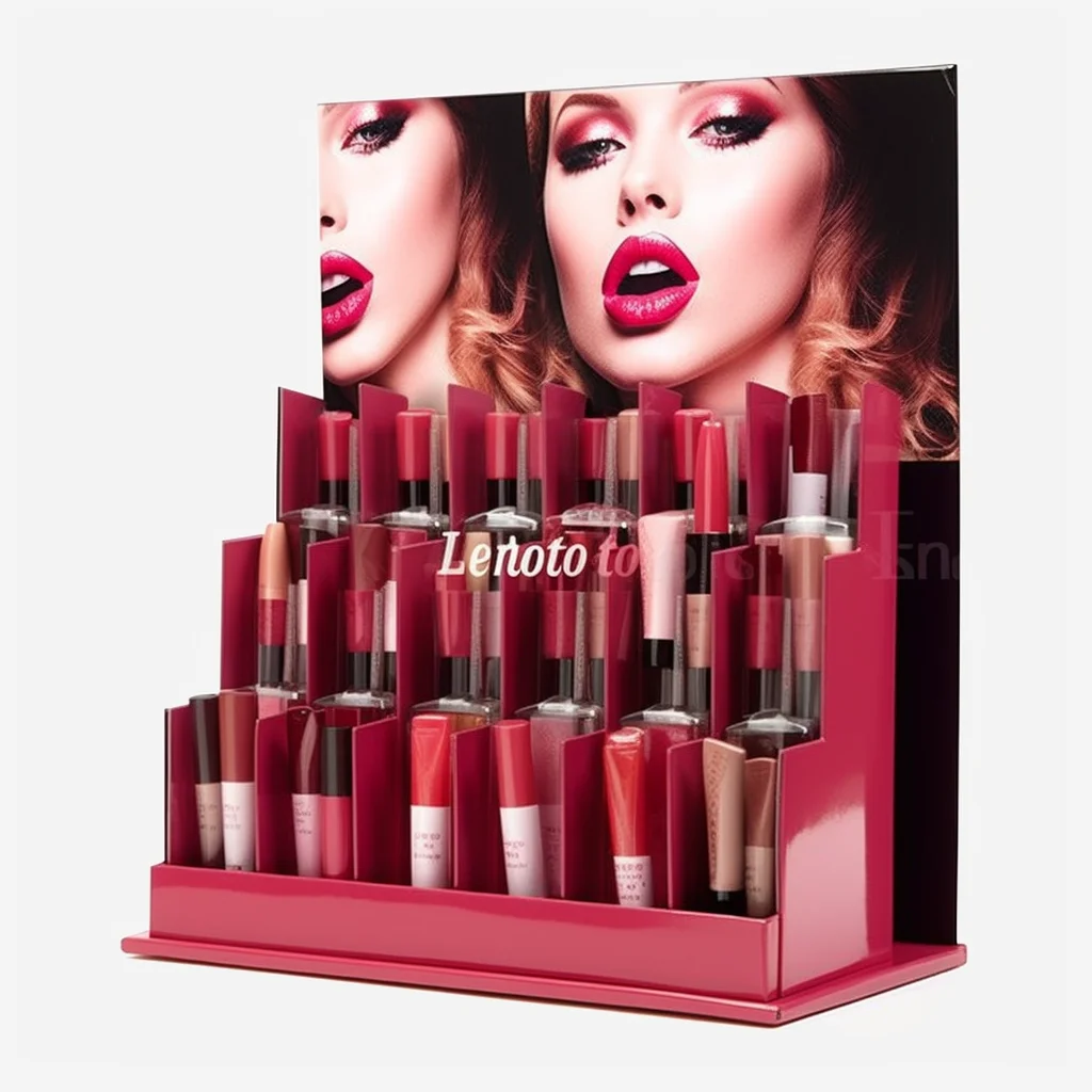 Freely Custom Hole Size Oem Odm High Quality Cardboard Cosmetic Lip Gloss Display Stand Rack