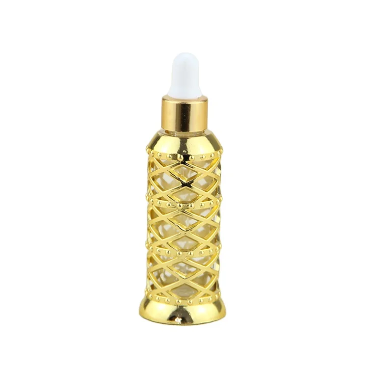 
golden color attar bottle Arabic style metal essential oil bottle 